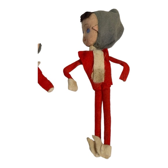 Lot of 3 Stockinette Pixie Elves Ornament Vintage Pixie Elf Ornament - Picture 14 of 16